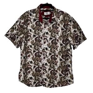Elie Balleh Men's Shirt Size XXL/18-18.5 URBEN Milano Italy Paisley Button Down